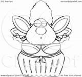 Shrugging Plump Godmother Fairy Clipart Cartoon Thoman Cory Outlined Coloring Vector sketch template