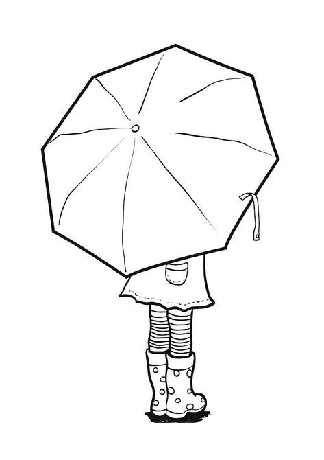 girl holding  umbrella spring coloring page skillofkingcom