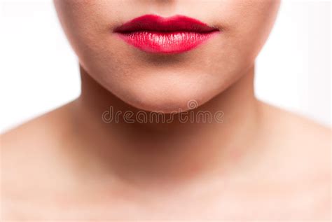 mouth  red lips stock photo image  feminine face