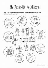 Neighbors Friendly Worksheets Worksheet Islcollective Printable Describing sketch template