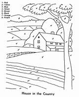 Number Coloring Pages Color Numbers Adult Easy Kids House Paint Farm Country Printable Colouring Beginner Printables Books Sheets Fun Colour sketch template