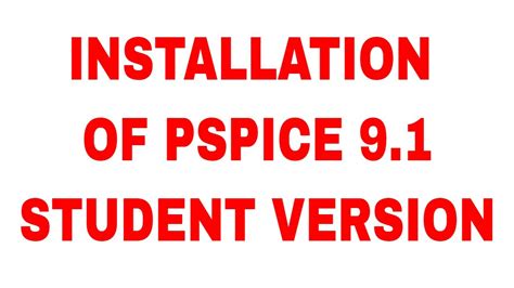 install pspice  student version youtube