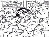 Coloring Pages Mcdonalds Grimace Happy Hamburglar Meal Mcdonald Ronald Cartoon Draw Boxes Kids Birdie Filling Busy Very Visit Storyboard Box sketch template