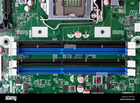 ddr ram slots  motherboard stock photo alamy