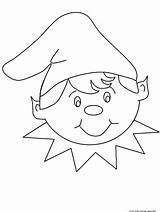 Elf Face Cut Coloring Pages Printable Christmas Choose Board Print sketch template