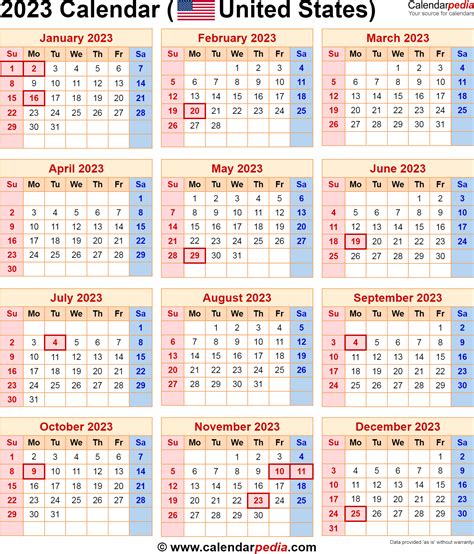 calendar  federal holidays