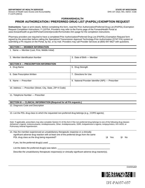 Free Wisconsin Medicaid Prior Rx Authorization Form Pdf – Eforms