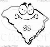 South Carolina Cartoon State Coloring Clipart Outlined Mad Character Cory Thoman Vector 2021 sketch template