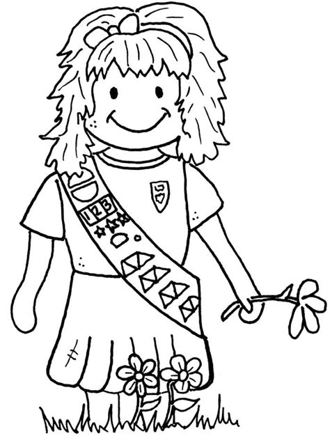 girl scouts coloring pages  kids kids coloring pages pinterest