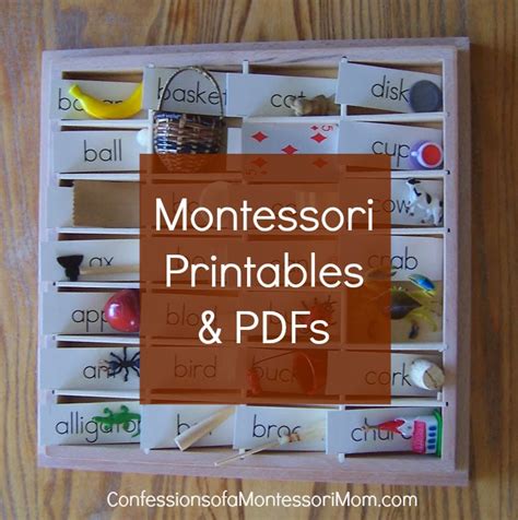 montessori printables pdfs