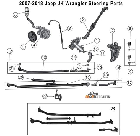 jeep wrangler steering component diagrams
