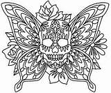 Skull Sugar Mariposa sketch template
