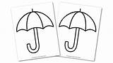 Umbrella Template Printable Simple Spring sketch template