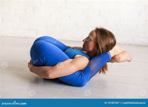 view of flexible girl in sportswear stock image image of girl