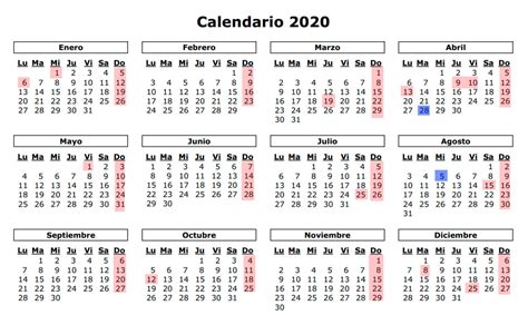 calendario espanol