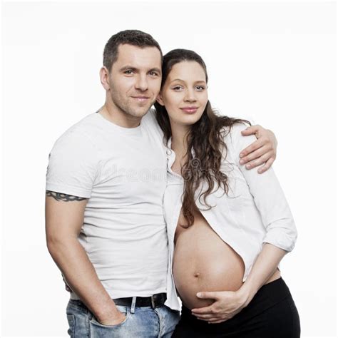 Happy Pregnant Couple Stock Image Image Of Holding Head 31847923