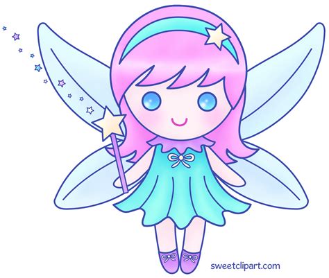 cute pink fairy version   clip art
