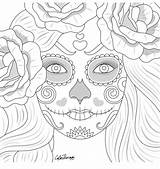 Coloring Pages Adult Therapy Color Colouring Skull Printable Book sketch template