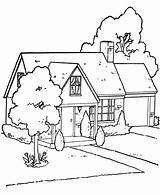 House Coloring Pages Printable Kids Magic Tree sketch template