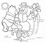 Coloring Christmas Kids Disney Pooh Pages Sheets Snowman sketch template
