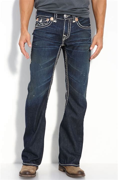 True Religion Joey Super T Bootcut Jeans In Blue For Men Broken