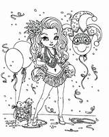 Coloring Jester Pages Getcolorings Mardi Gras sketch template