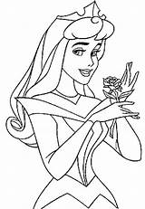 Coloring Aurora Sleeping Princess Disney Beauty Pages Rose Holding Printable Sheets Kids Drawing Print Book Coloring4free Belle Colouring Baby Color sketch template