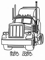 Coloring Truck Semi Pages Drawing Wheeler Peterbilt Diesel Trucks Tractor Trailer Outline Line Color Kenworth Clipart Print Printable Fire Kids sketch template