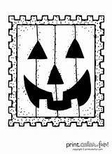 Halloween Stamp Coloring Print Lantern Jack Printcolorfun sketch template