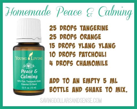 peace and calming essential oil alternative saving dollars