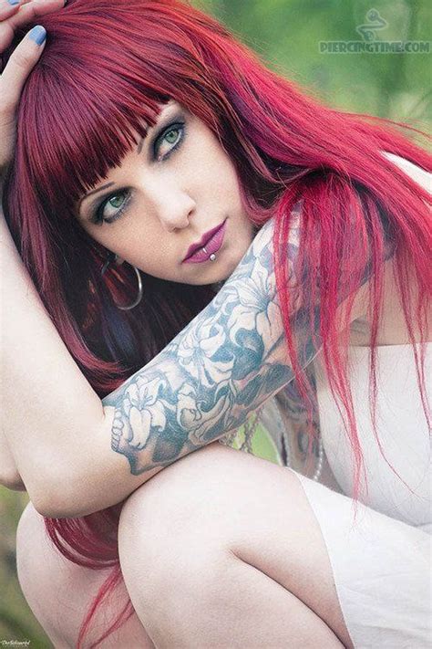 Redhead Girl Tattoos Arm Hair Beautiful Tattoos