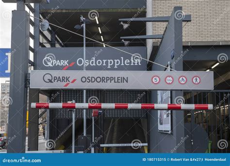 billboard qpark osdorpplein  amsterdam  netherlands  editorial image image  paid