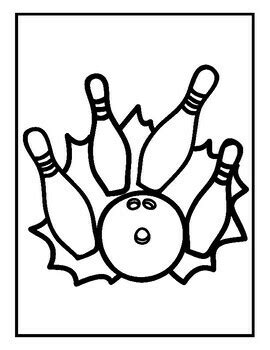 bowling coloring pages  qetsy tpt