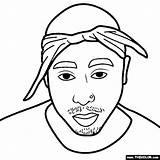 Coloring Tupac Shakur Pages Rapper 2pac sketch template