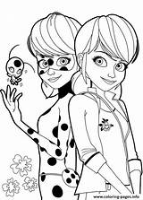 Ladybug Coloring Miraculous Marinette Pages Printable Print sketch template