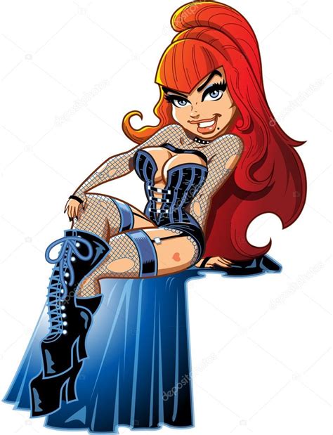 sexy goth redhead witch — stock vector © kennyk 13504181