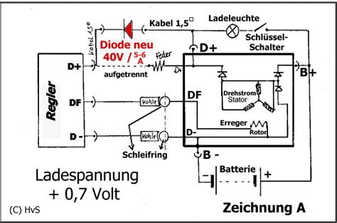 lichtmaschinenregler schaltplan wiring diagram
