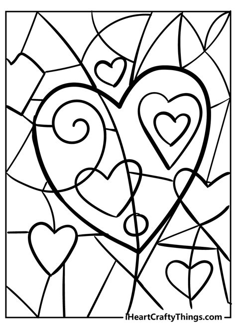 heart coloring pages unique designs  color