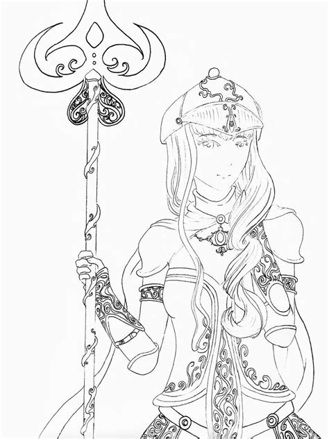 lady knight  artcoloring page  neosailorcrystal  deviantart