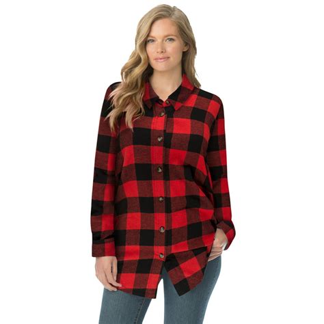Woman Within Woman Within Women S Plus Size Classic Flannel Shirt L
