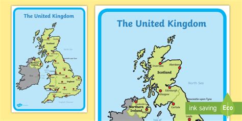 labelled map   uk primary teaching resources twinkl