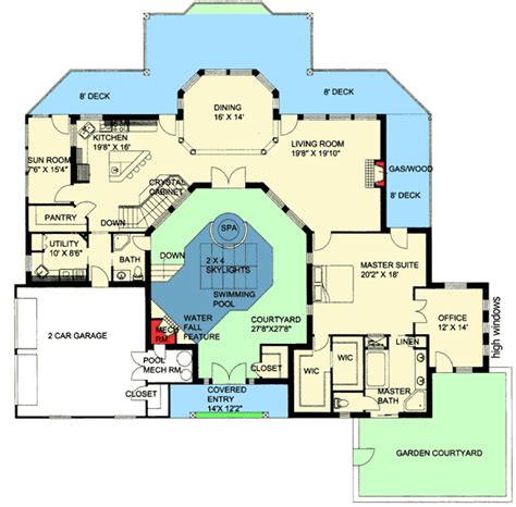 creating  unique  inviting space   central courtyard house plan house plans