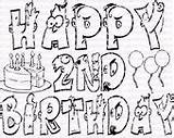 Coloring Birthday Happy 2nd Pages Party Favors Printable sketch template