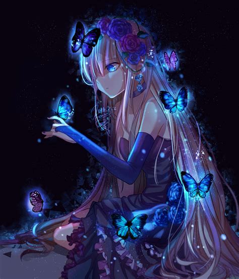 Wallpaper Illustration Long Hair Anime Girls Blue Eyes Dress