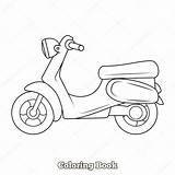 Scooter Coloring Vespa Moped Alexanderpokusay Depositphotos sketch template