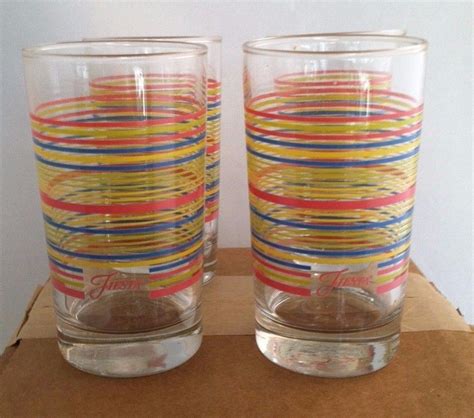 Fiestaware Juice Glasses Striped 7 Oz Tumblers Glassware