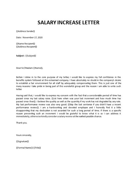 raise letter template templates printable