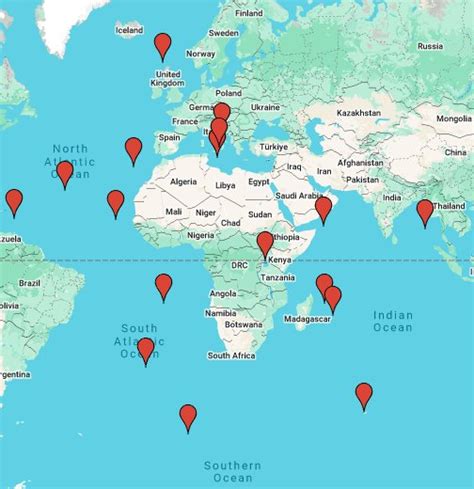 remote islands   world google  maps