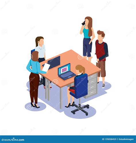business people   workplace stock vector illustration