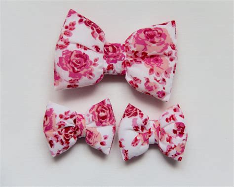 hot pink bows pink hair bow floral hair bow adult hair bow